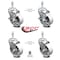 Service Caster Semi Steel Swivel TS Caster w/Roller Bearing-4" Wheel&10MM Stems-2 w/Brake, 4PK SCC-TS20S415-SSR-M1015-2-TLB-2 - alternate 1